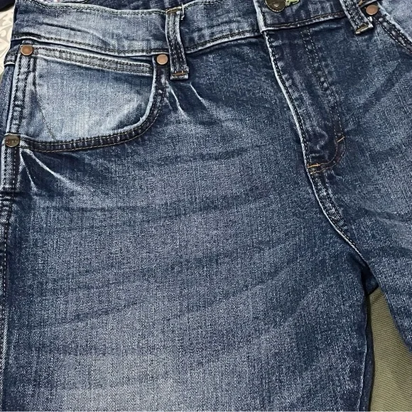 Wrangler Retro Men’s 32x30 (33x30) Slim Straight Jeans Dark Blue Denim Western - Picture 4 of 15
